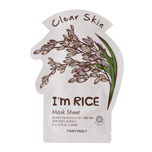 TonyMoly - I`m Real Rice Mask Sheet Clear Skin - Kojąca Maska do Twarzy w Płachcie - 1szt/21ml